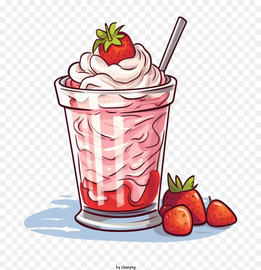 Çilekli Milkshake，çilek PNG