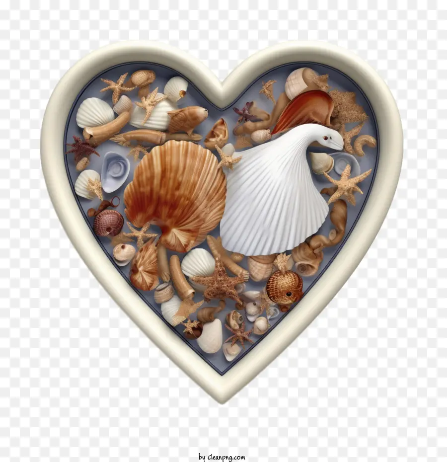 Kalp şekli，Deniz Kabuğu çerçeve PNG