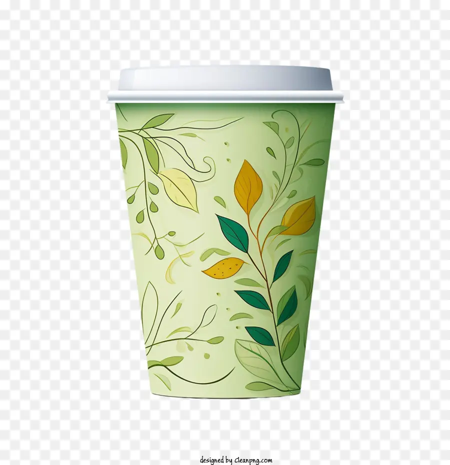 Yeşil Kağıt Kahve Kupası，Kağıt Kahve Fincanı PNG