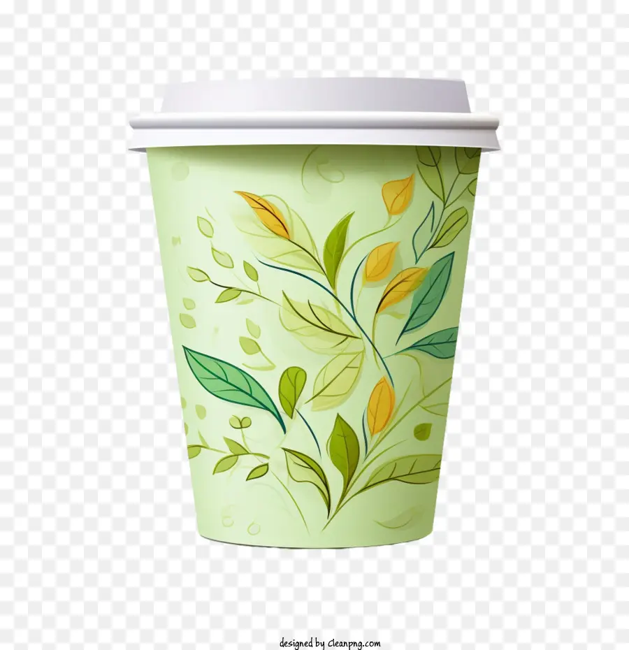 Kağıt Kahve Fincanı，Yeşil Kağıt Kahve Kupası PNG