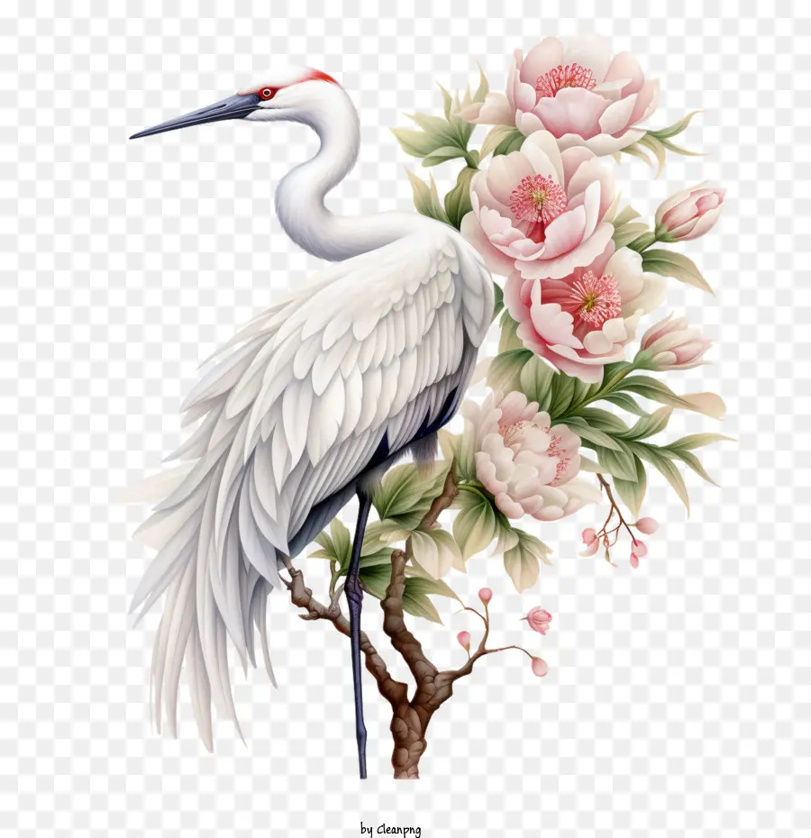 Vinç çiçeği，Beyaz Kuş PNG
