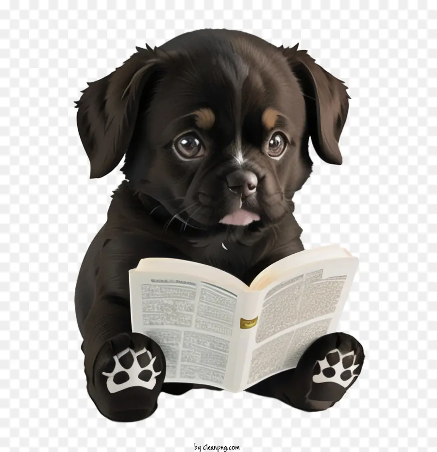 Kitap Okumak，Köpek Yavrusu Okuma PNG