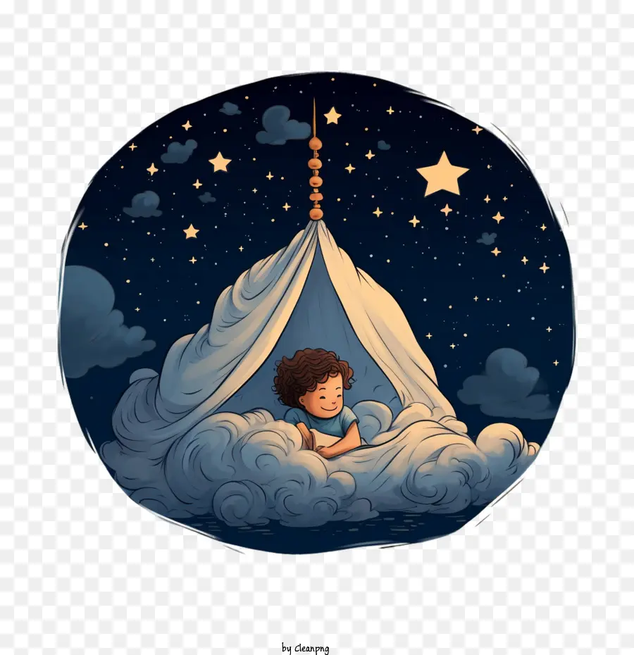 Yıldız Gecesi Altında Küresel Uyku，Çadır PNG