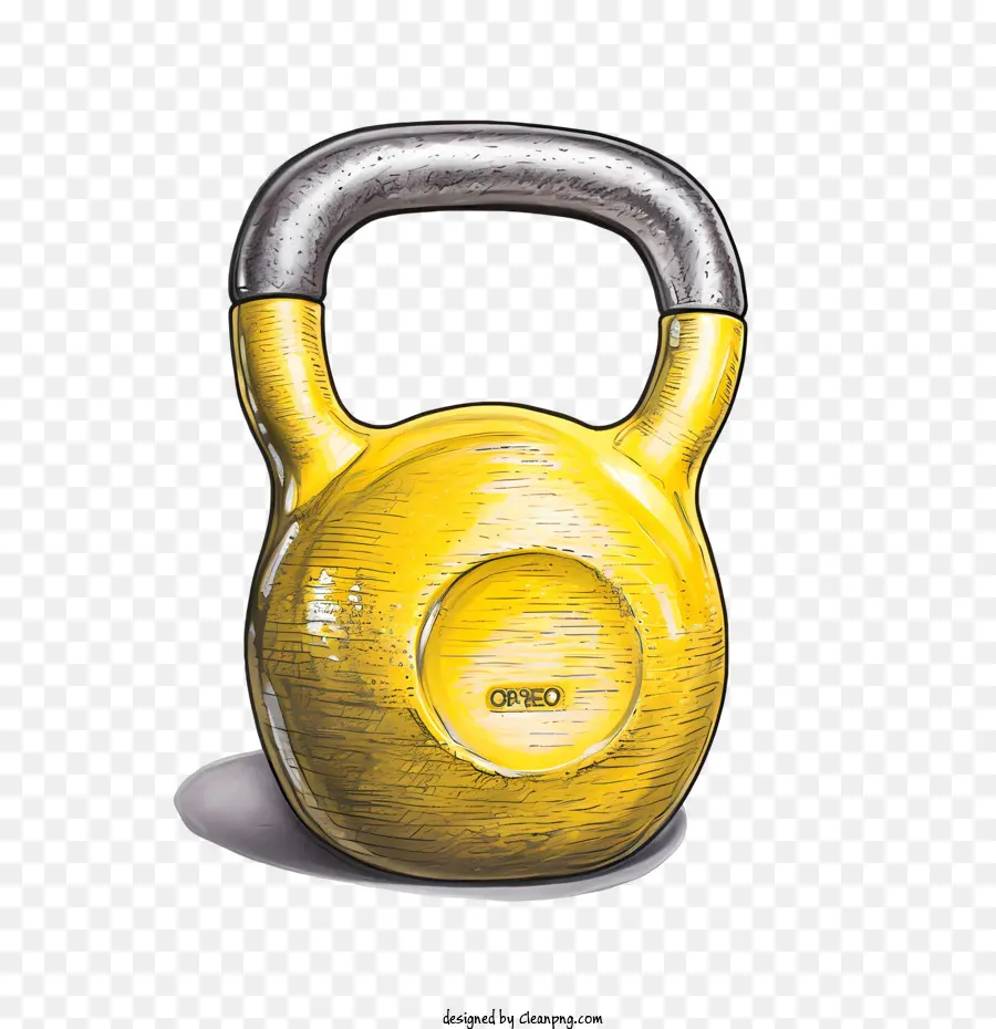 Egzersiz Kettlebell，Sarı Kettlebell PNG