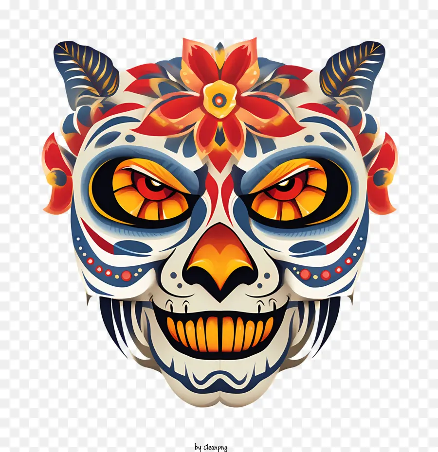 Dia De Los Muertos，Dekoratif Maske PNG