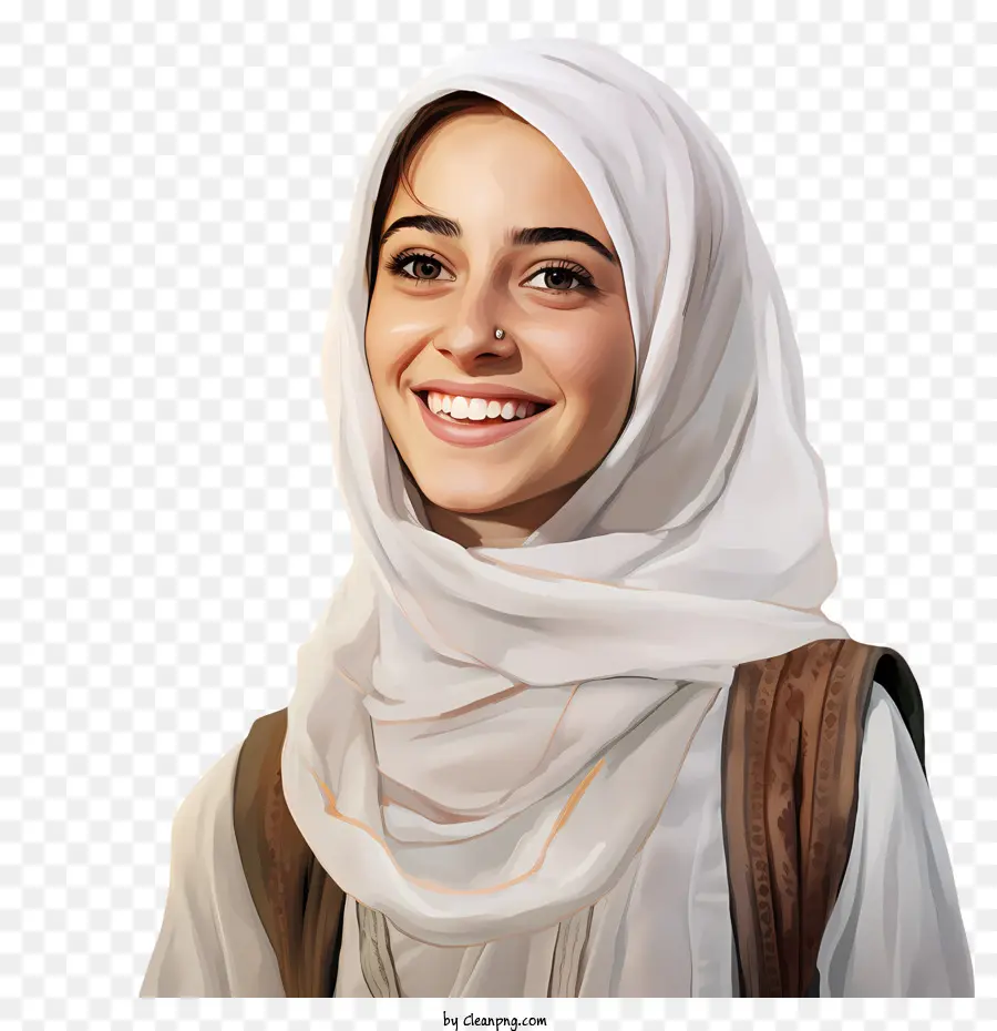 Gülümseyen Arap Kız，Dünya Gülümseme Günü PNG