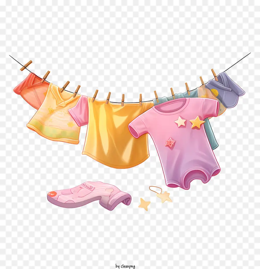 Bebek Kıyafetleri，Çamaşırı üzerinde Asılı PNG