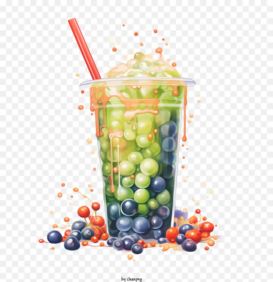 Matcha Kabarcık Çayı，Limonata PNG