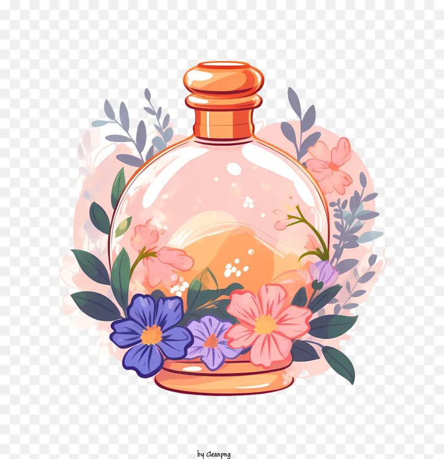 Parfüm şişesi，çiçek Buketi PNG