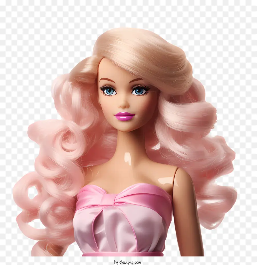 Barbie Kız，Pembe Saçlı Bebek PNG