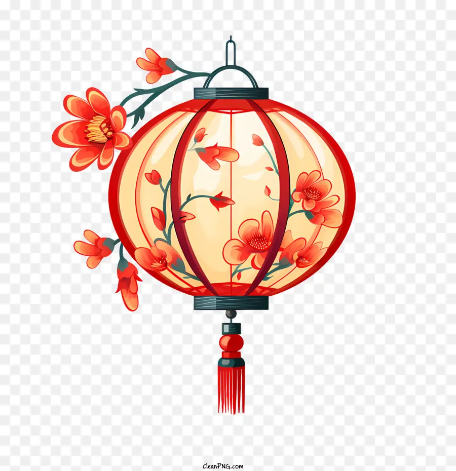 Çin Feneri，Kırmızı çiçek PNG