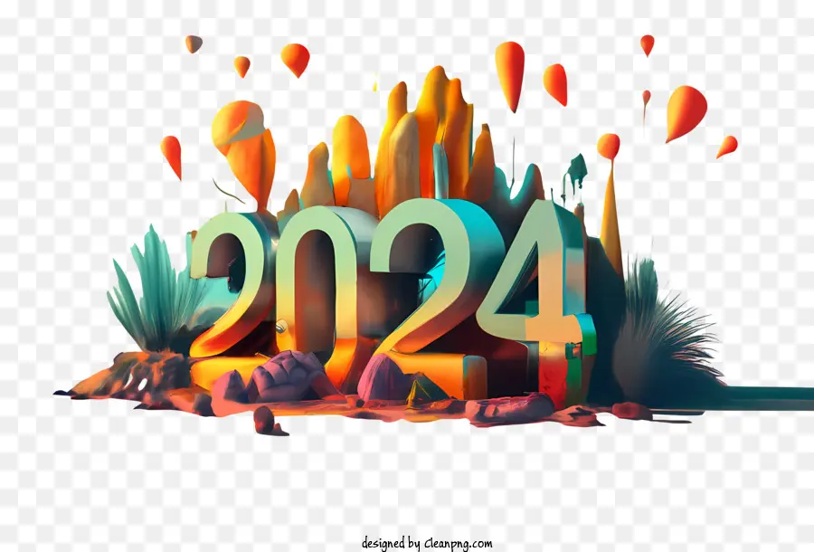 2024 Yeni Yıl，Özet PNG