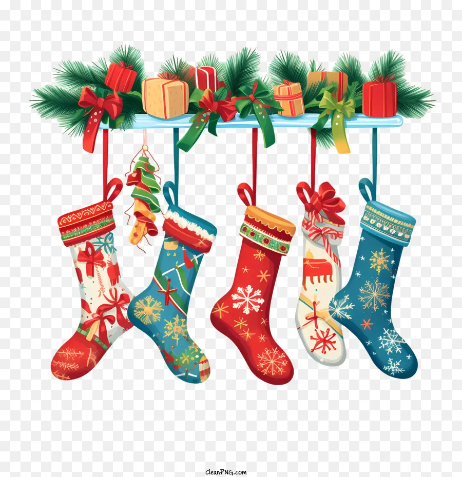Noel çorap，Asılı çorap PNG
