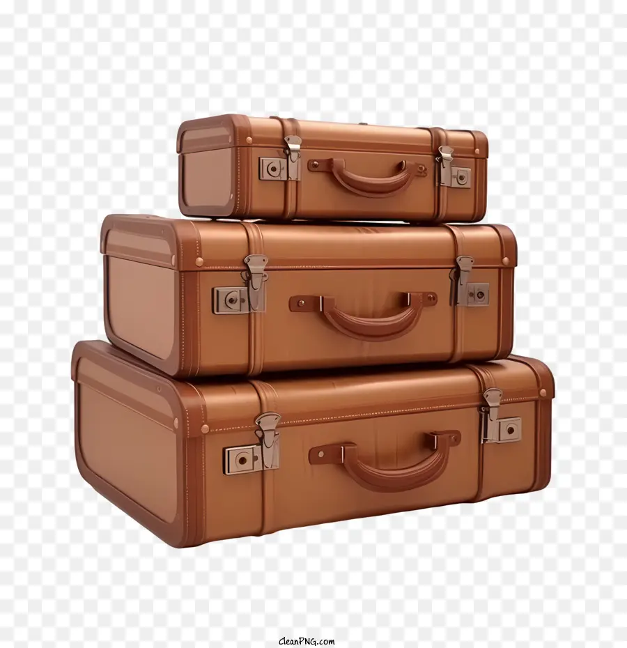Vintage Bavul，Kahverengi PNG