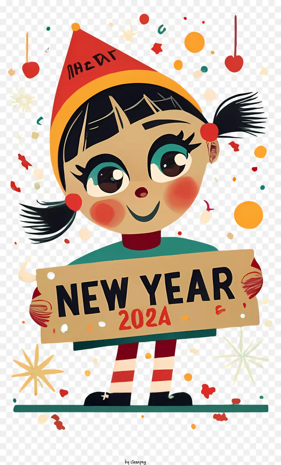 Mutlu Yıllar 2024，Yeni Yıl 2024 PNG