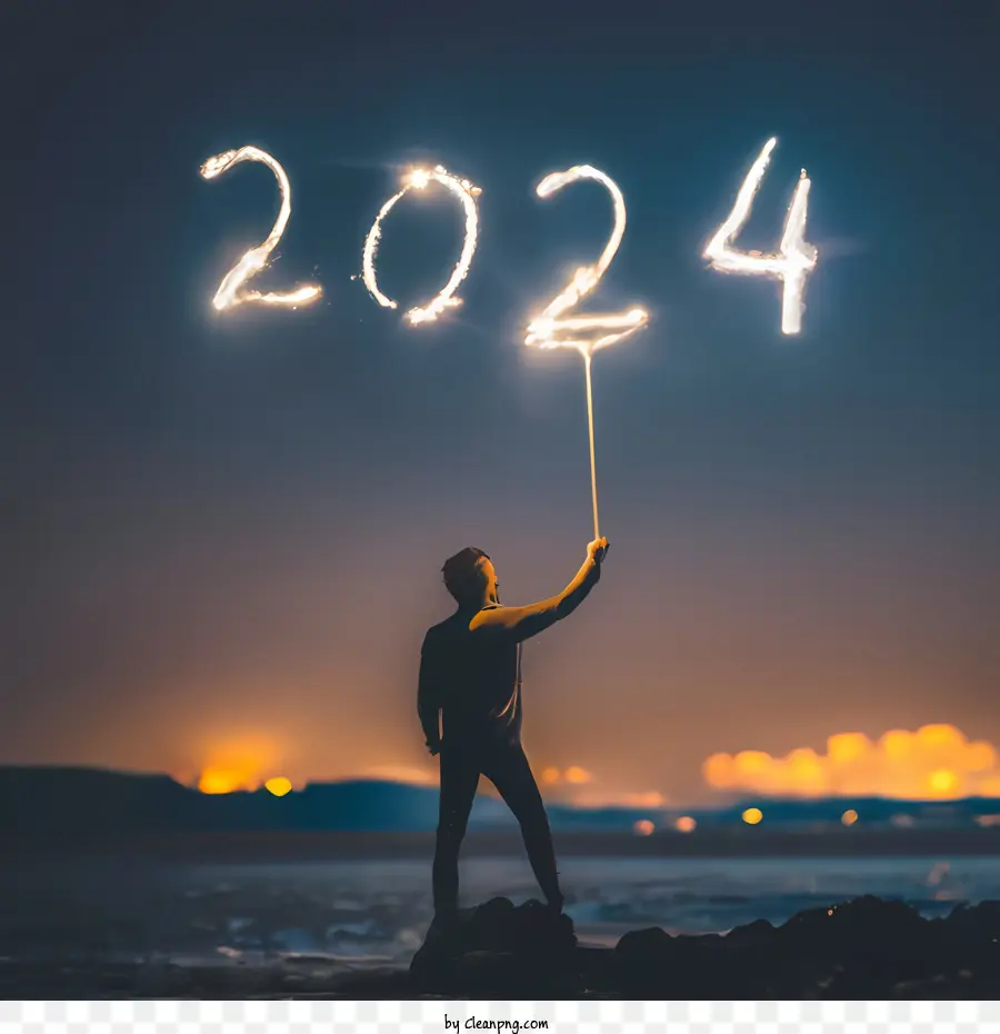 2024 Mutlu Yıllar，Adam PNG