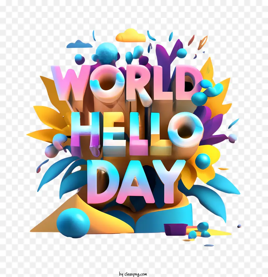 Dünya Merhaba Günü，Renkli PNG