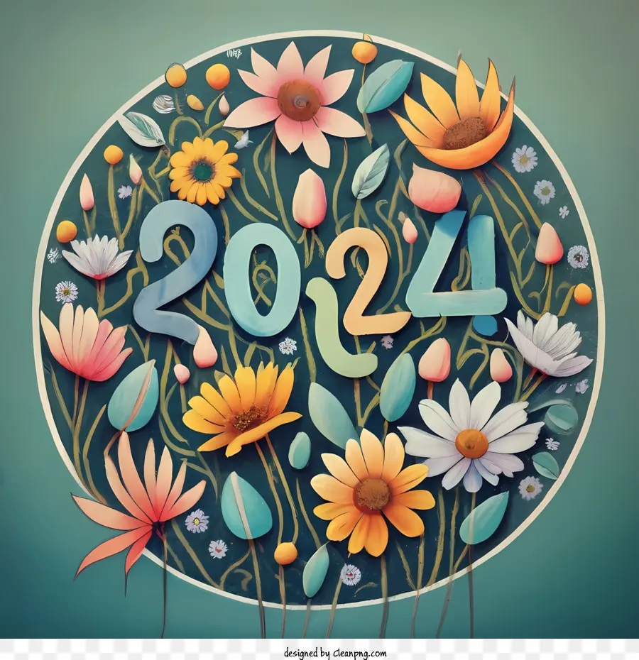 2024 Mutlu Yıllar，Bahçe PNG