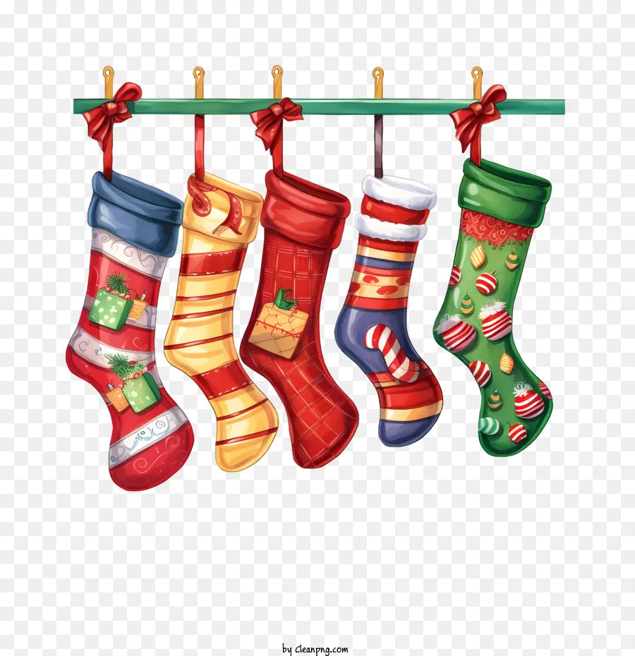 Noel çorap，Kırmızı Ve Yeşil PNG