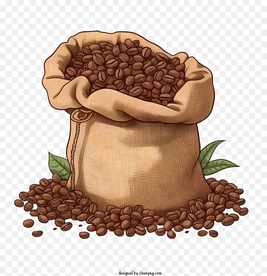 Kahve çekirdekleri，çuval PNG