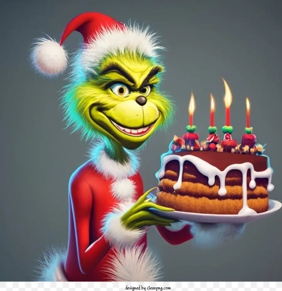 Noel Grinch'i，Doğum Günü Pastası Ile Grinch PNG