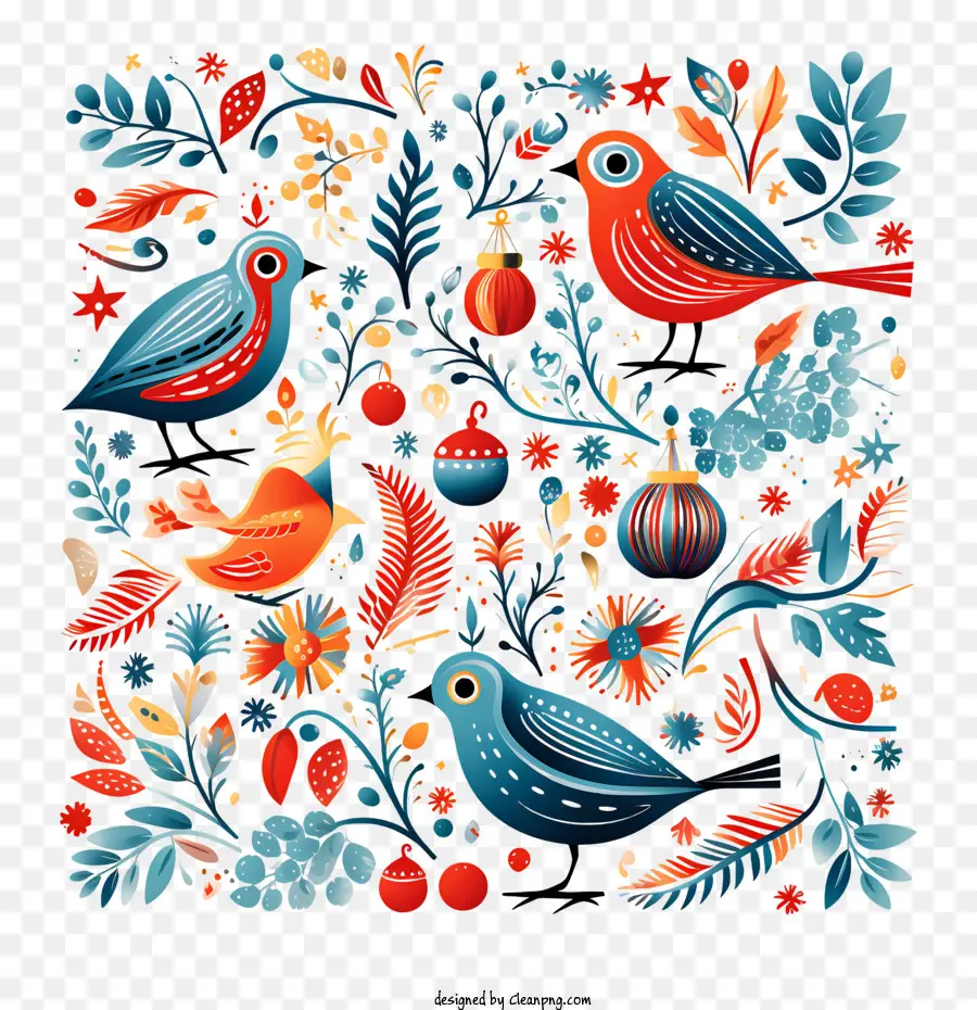 Noel Kartı Günü，Kuşlar PNG