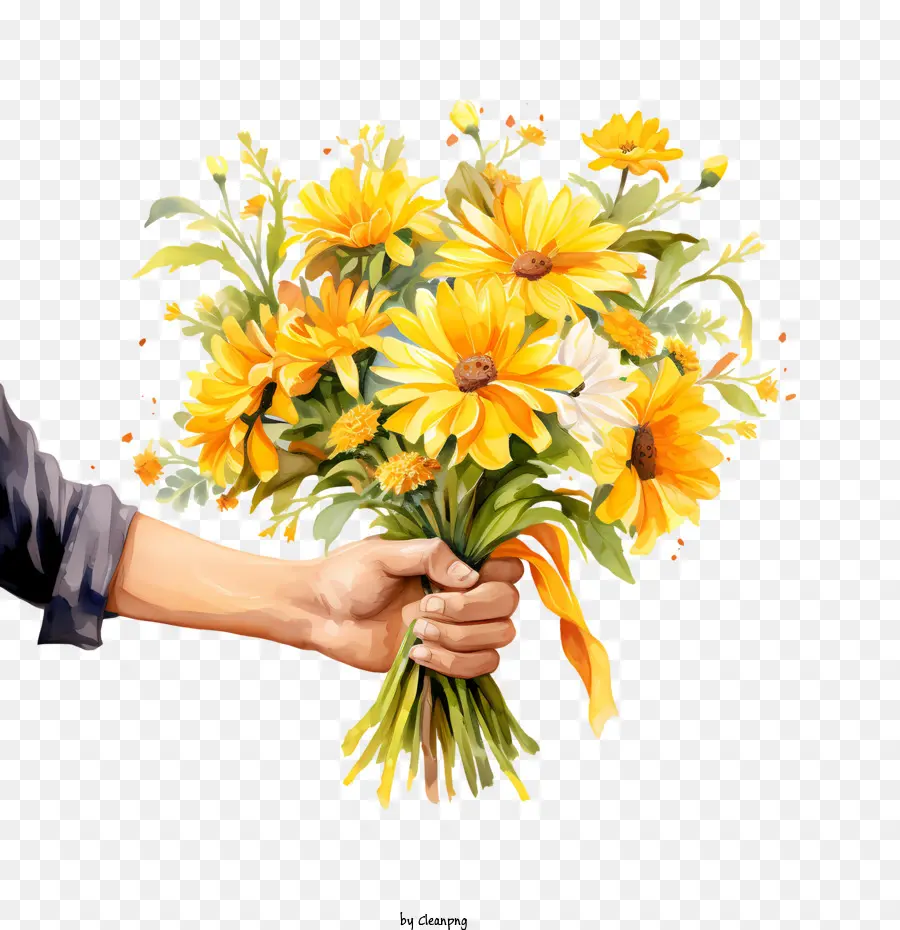 Sarı çiçek，Buket PNG