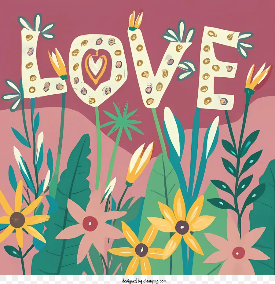 Kelime Sanat Aşkı，çiçek PNG