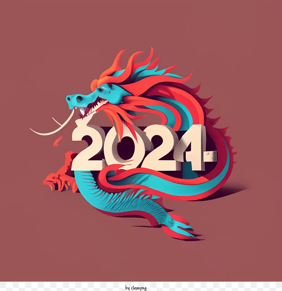 2024 Mutlu Yıllar，2024 Ejderha PNG