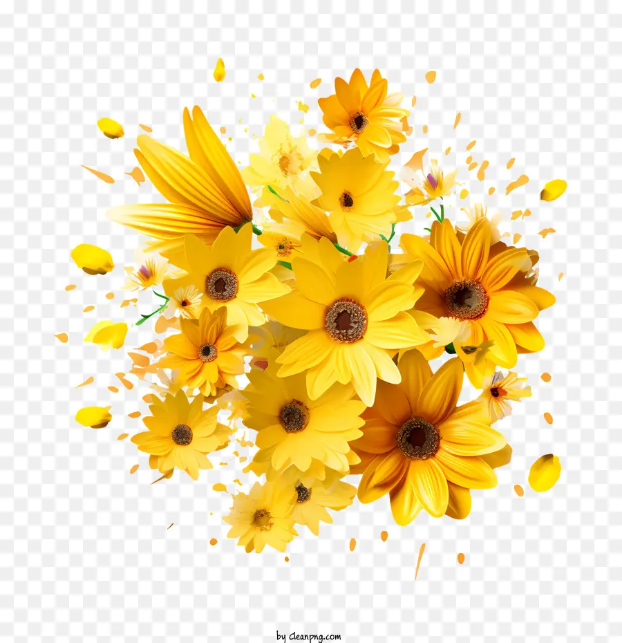 Sarı çiçek，Buket PNG