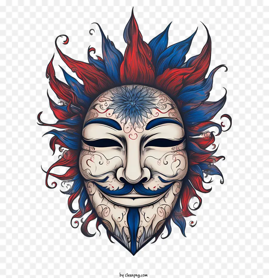 Guy Fawkes，Dekoratif Maske PNG