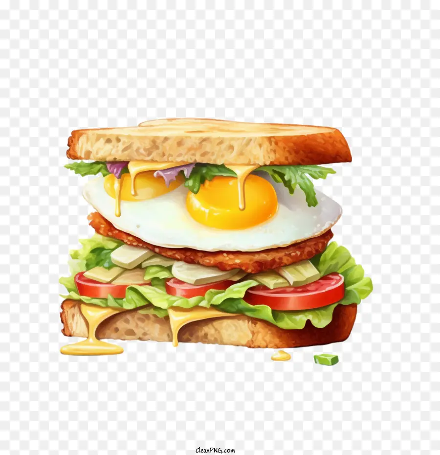 Sandviç，Kızarmış Yumurta PNG