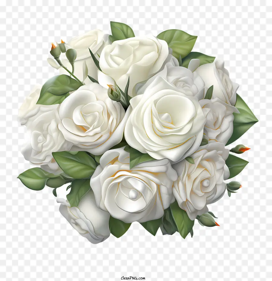 Beyaz Gül çiçek，Buket PNG