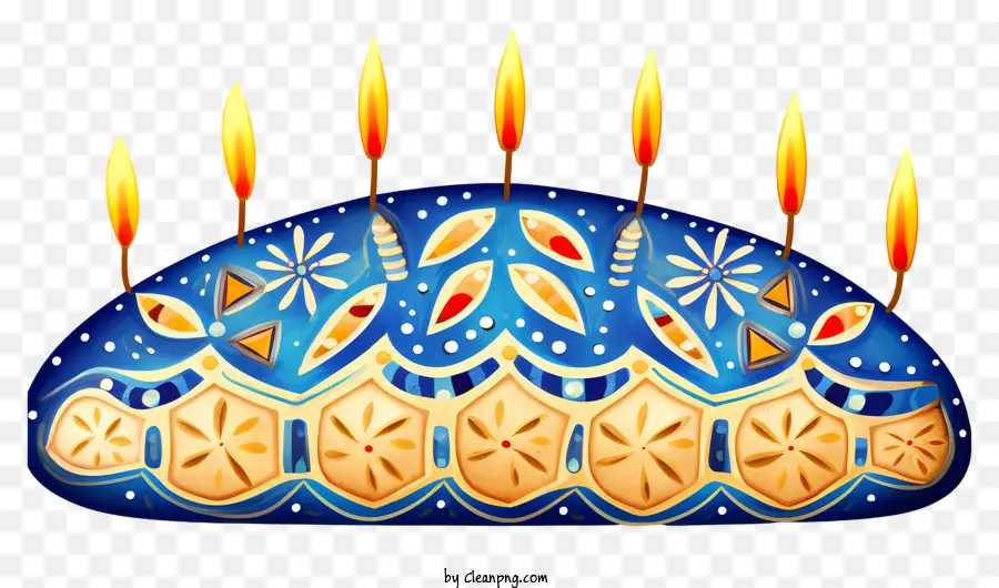 Mavi Ve Altın Yıldız Kek，Doğum Günü Pastası PNG