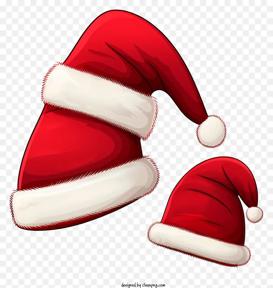 Santa şapkaları，Kırmızı Ve Beyaz Kumaş PNG