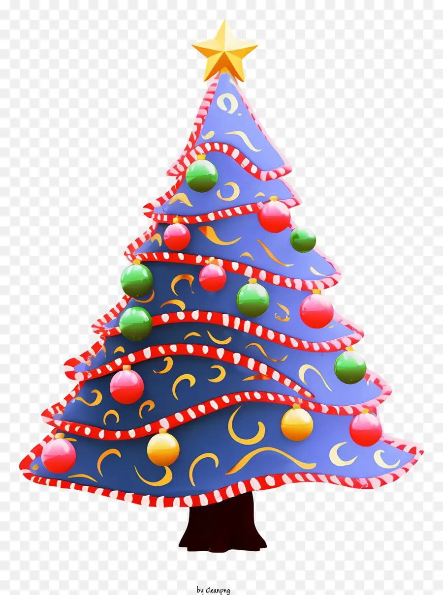Mavi Noel Ağacı，Noel Ağacının üstünde Yıldız PNG