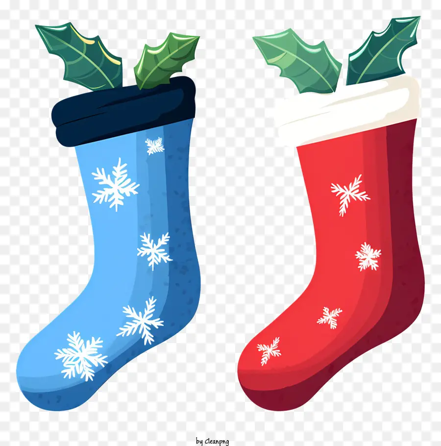 Kırmızı Ve Mavi Çoraplar，Kar Tanesi Desen çorapları PNG