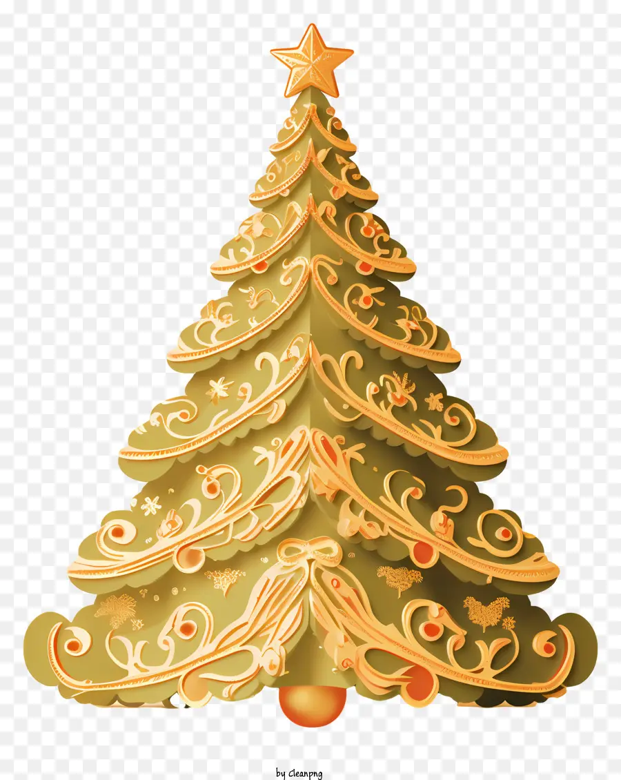 Noel Ağacı，Altın Süs PNG