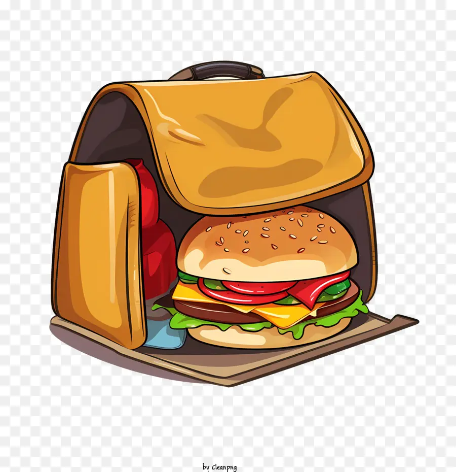 Yemek Dağıtım çantası，Çantada Burger PNG