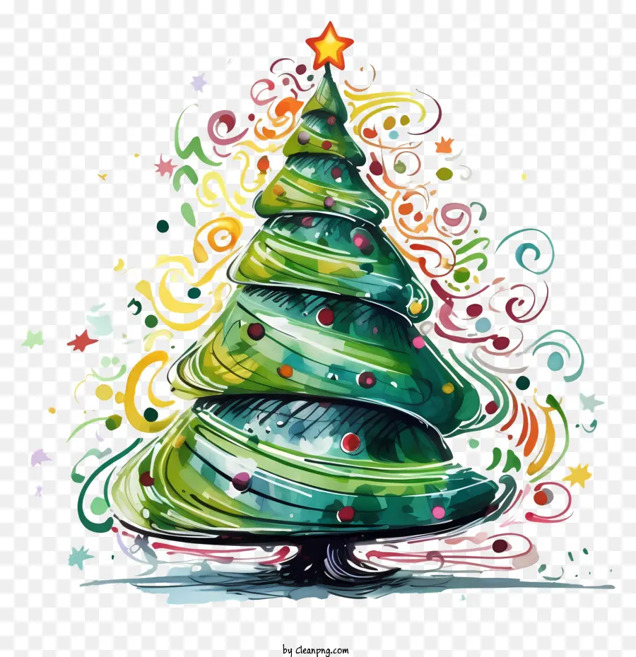 Noel Ağacı，Suluboya Tarzı PNG