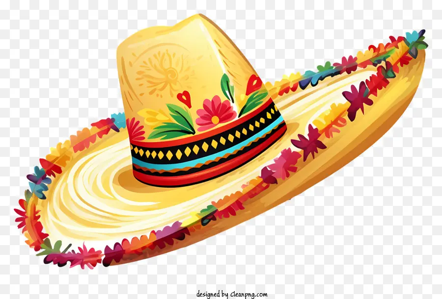 Meksika Sombrero，Renkli şapka PNG