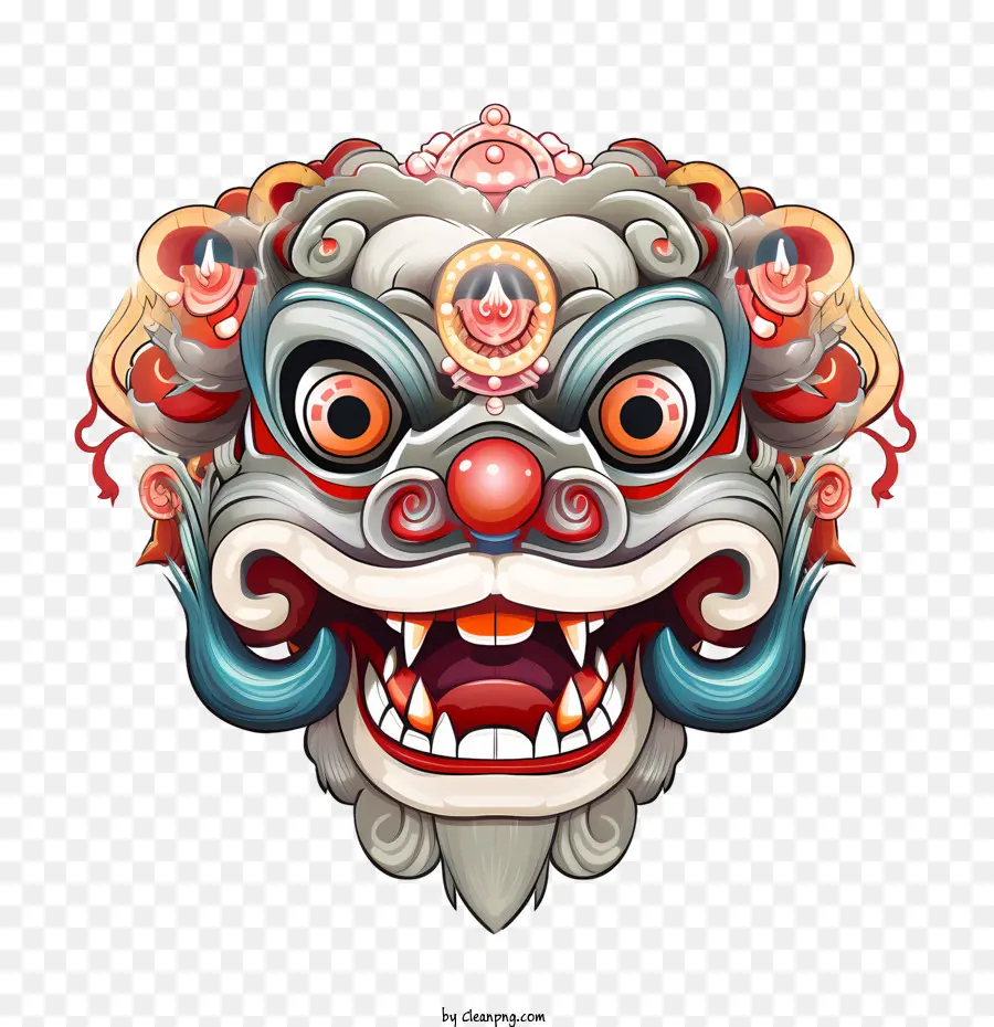 Çin Aslan Dans Kafası，Maske PNG