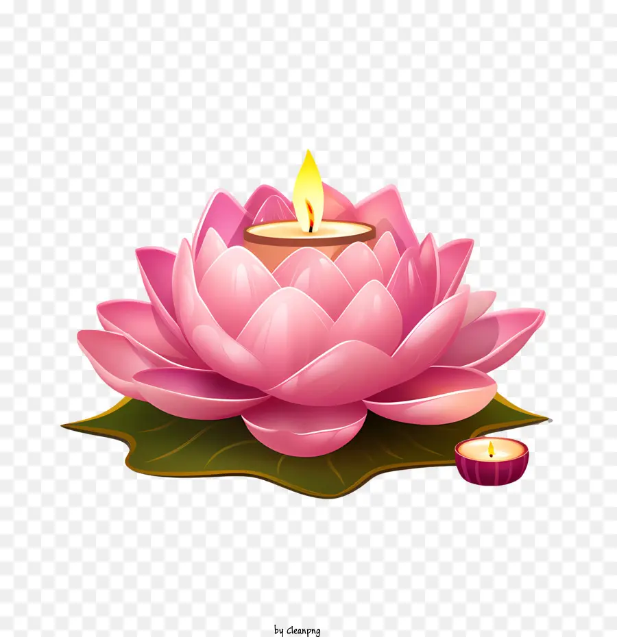 Mum Lotus çiçeği，Lotus Mumu PNG