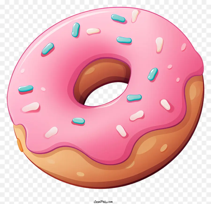 Pembe Donut，Mavi Sprinkles PNG