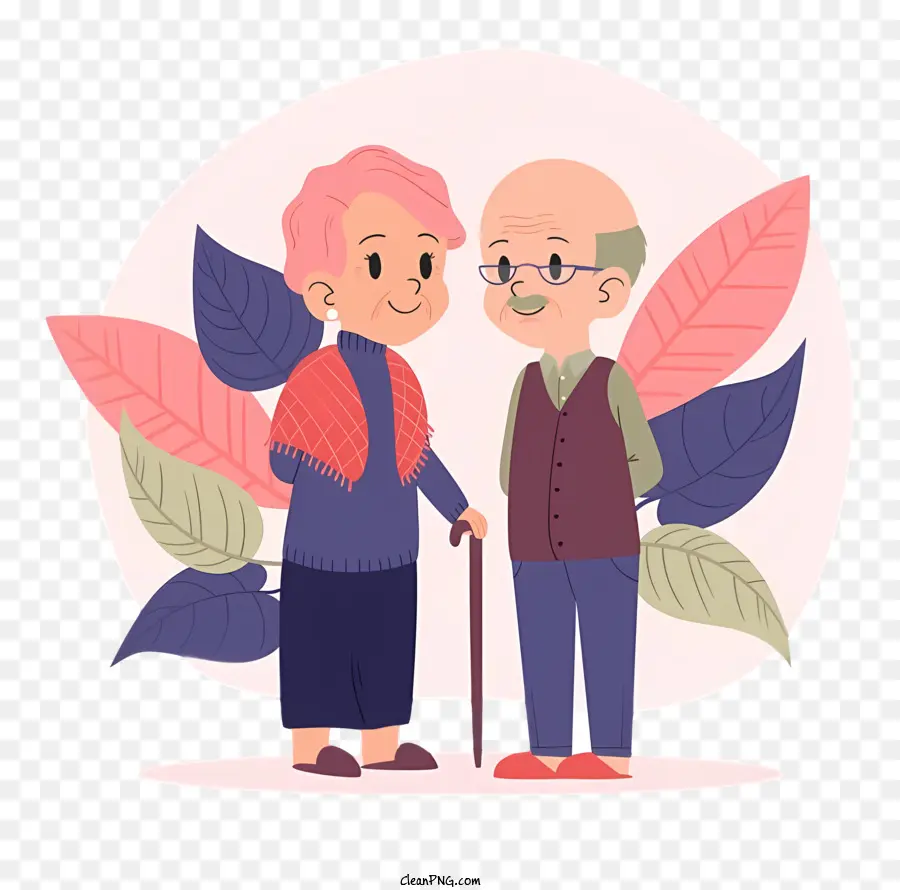 Yaşlı çiftin，Karikatür Illüstrasyon PNG