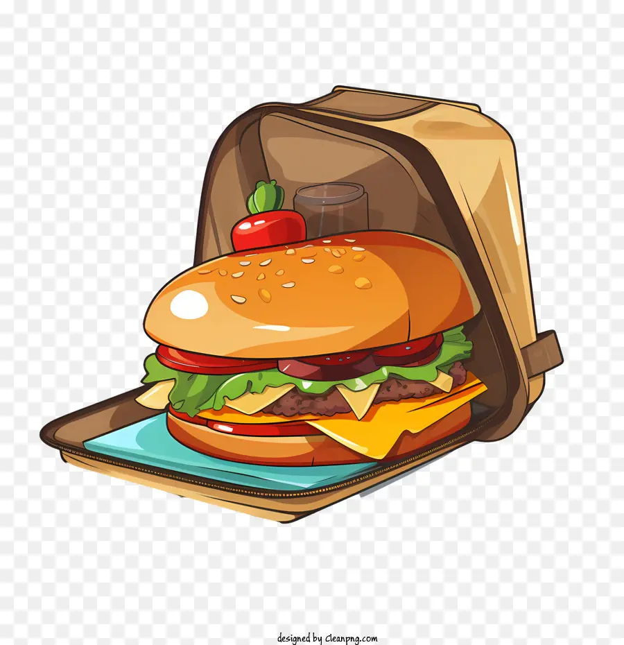 Yemek Dağıtım çantası，Hamburger PNG