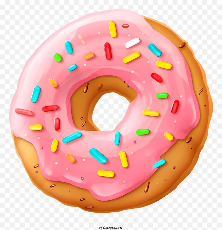 Pembe Donut，Gökkuşağı Sprinkles PNG