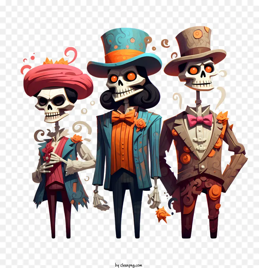 Dia De Los Muertos，Iskeletler PNG