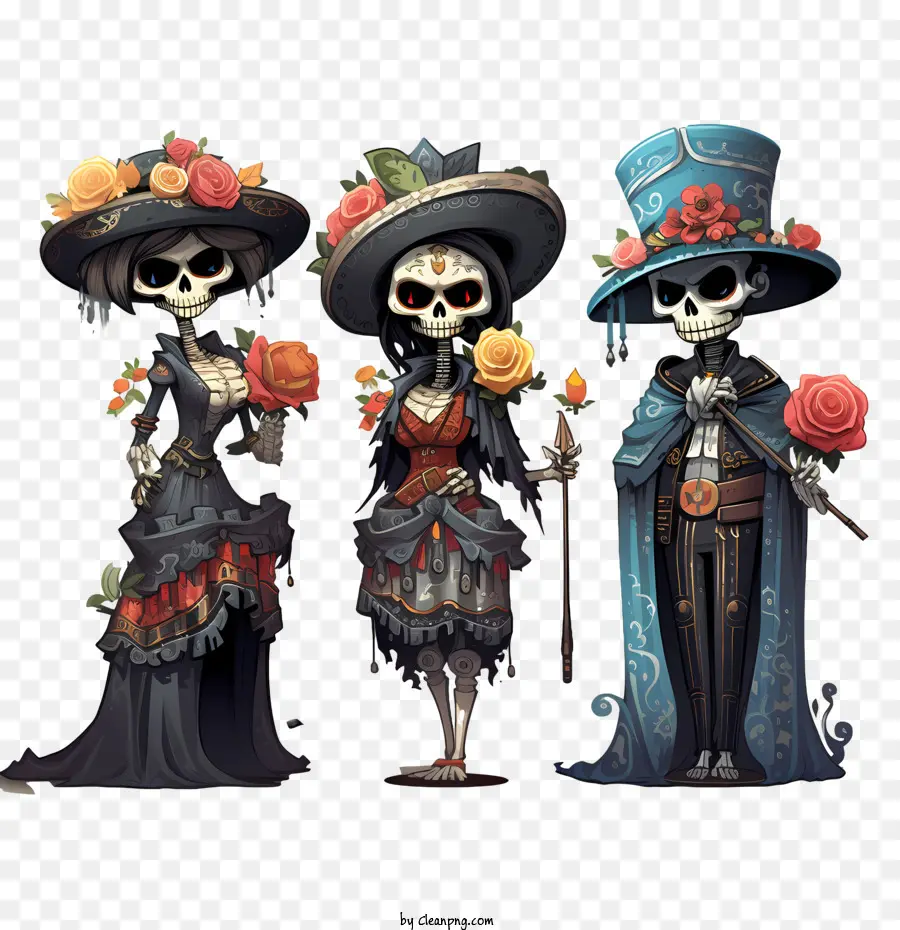 Dia De Los Muertos，İskeletler PNG