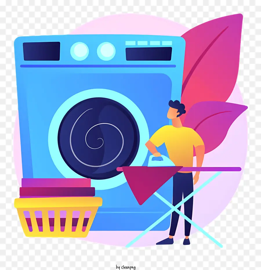 Elektrikli çamaşır Makinesi，Karikatür Adam PNG